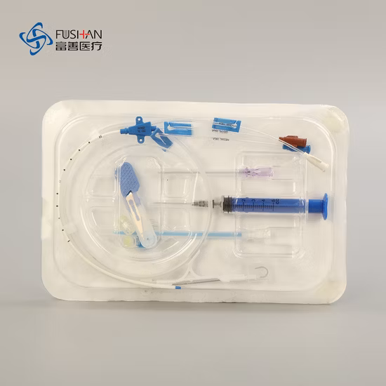 Material TPU de fábrica do kit de cateter venoso central CVC Cateter central estéril inserido periféricamente duplo/triplo lúmen Picc Line 7f * 20cm